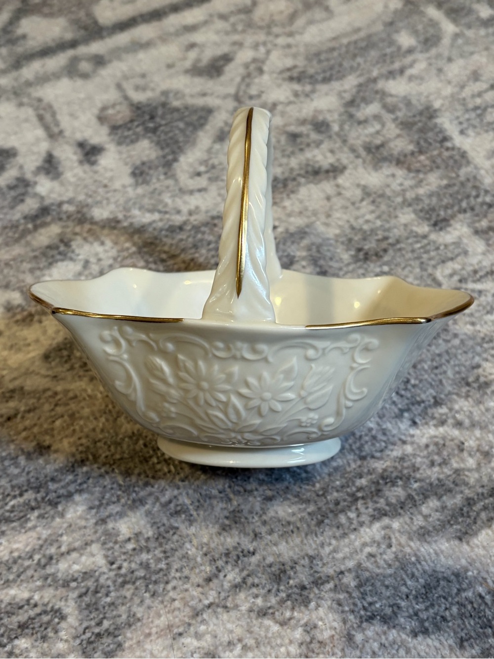 Lenox porcelain small basket dish.